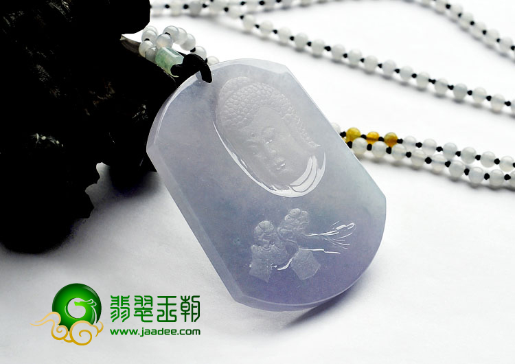 糯冰种紫罗兰缅甸翡翠A货佛佑家园挂件