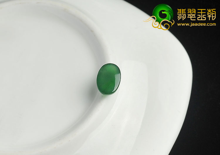 冰种菠菜绿缅甸翡翠A货戒面