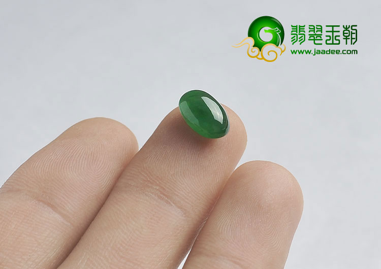 冰种菠菜绿缅甸翡翠A货戒面