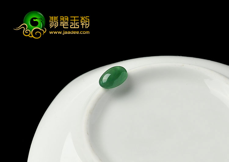 冰种菠菜绿缅甸翡翠A货戒面