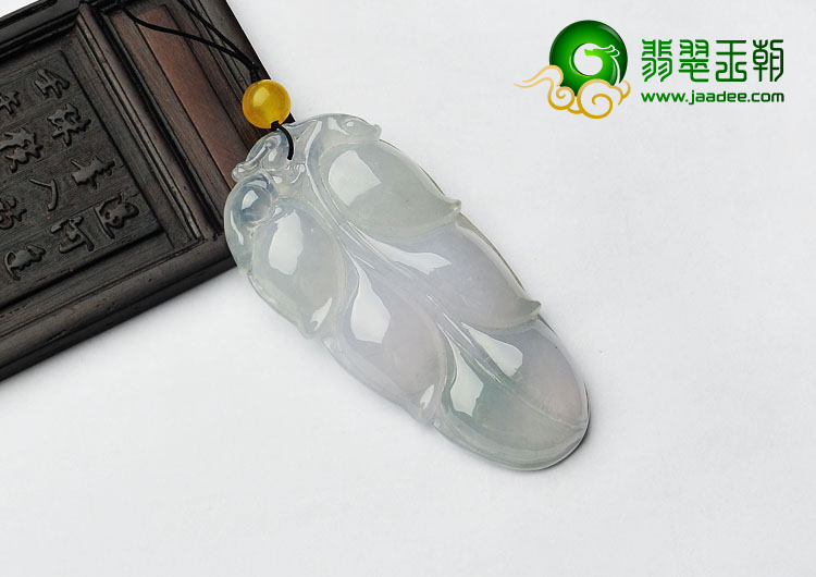 冰种淡紫罗兰缅甸翡翠A货叶子挂件