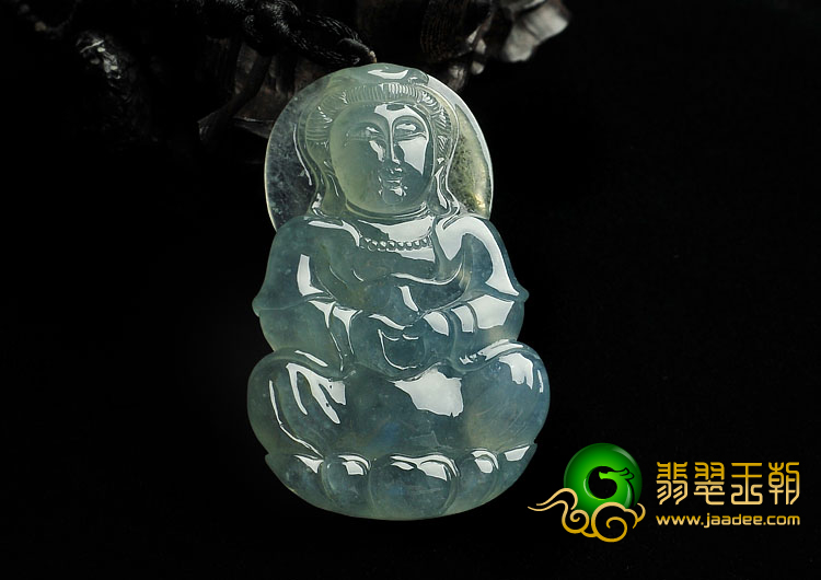 冰种晴水缅甸翡翠A货观音挂件