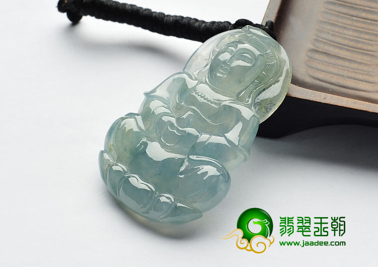 冰种晴水缅甸翡翠A货观音挂件