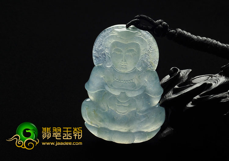 冰种晴水缅甸翡翠A货观音挂件