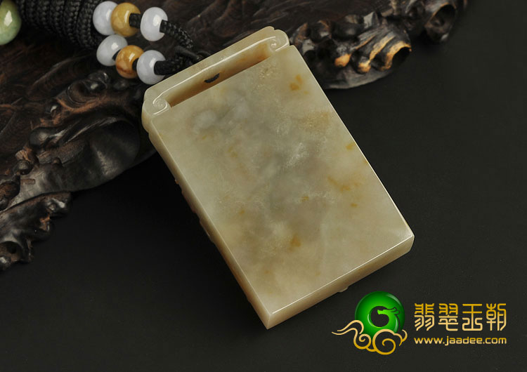 糯冰种红黄翡缅甸翡翠A货龙凤呈祥挂件