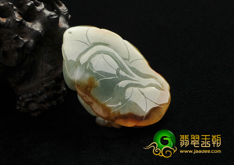 糯冰种晴水褐黄翡缅甸翡翠A货马牌挂件