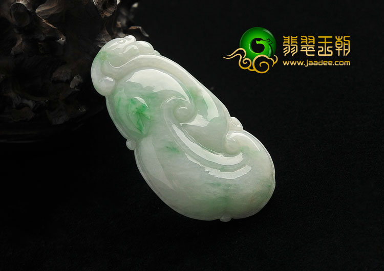 糯冰种飘翠缅甸翡翠A货如意挂件