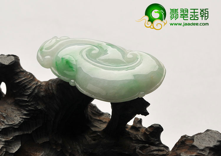 糯冰种飘翠缅甸翡翠A货如意挂件