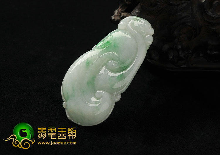 糯冰种飘翠缅甸翡翠A货如意挂件