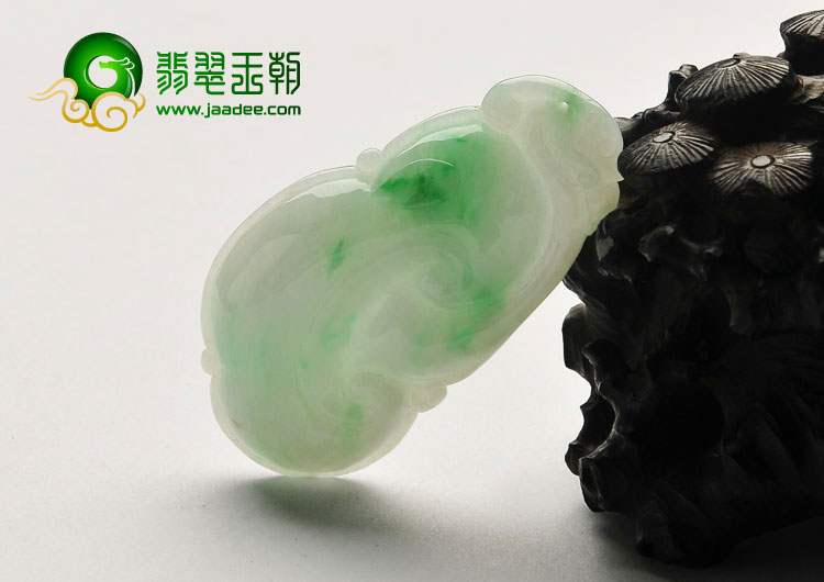 糯冰种飘翠缅甸翡翠A货如意挂件
