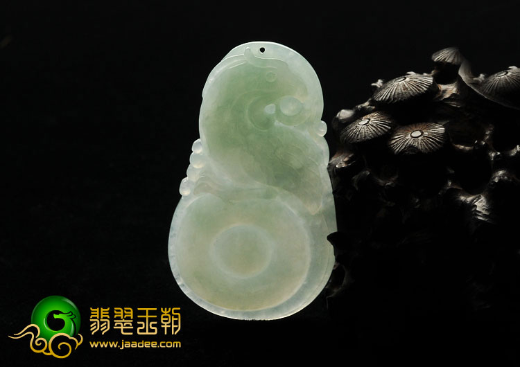 糯冰种晴水缅甸翡翠A货龙凤挂件（一对）