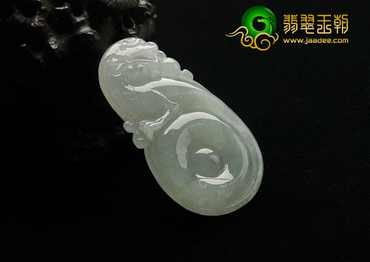 糯冰种晴水缅甸翡翠A货龙凤挂件（一对）