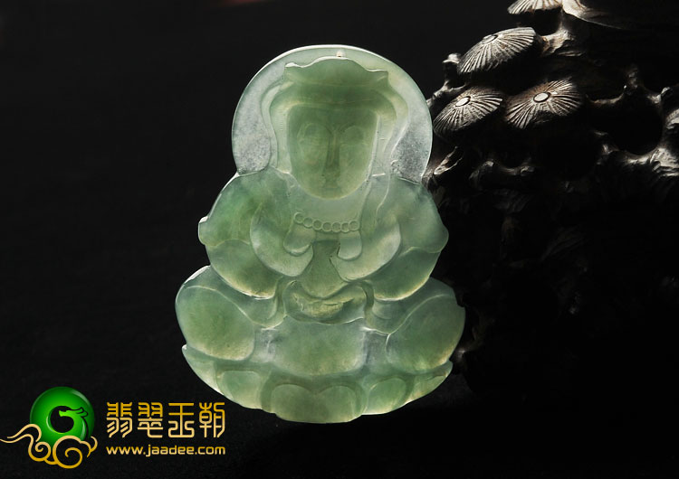 冰种晴水缅甸翡翠A货观音挂件
