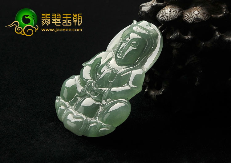冰种晴水缅甸翡翠A货观音挂件