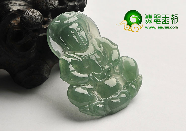 冰种晴水缅甸翡翠A货观音挂件
