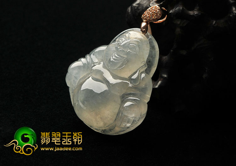 冰种晴水缅甸翡翠A货玉佛挂件