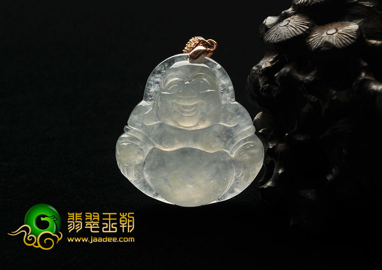 冰种晴水缅甸翡翠A货玉佛挂件