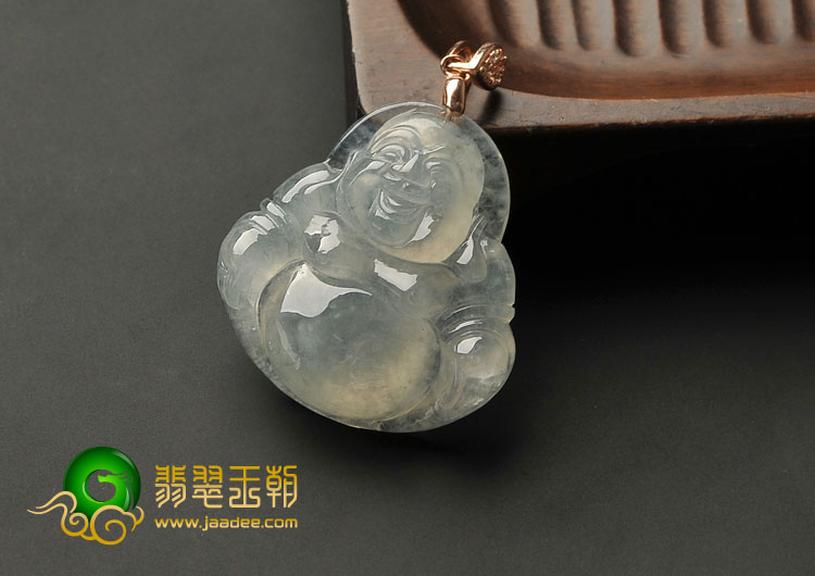 冰种晴水缅甸翡翠A货玉佛挂件