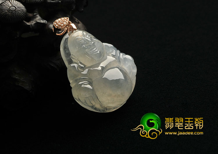 冰种晴水缅甸翡翠A货玉佛挂件