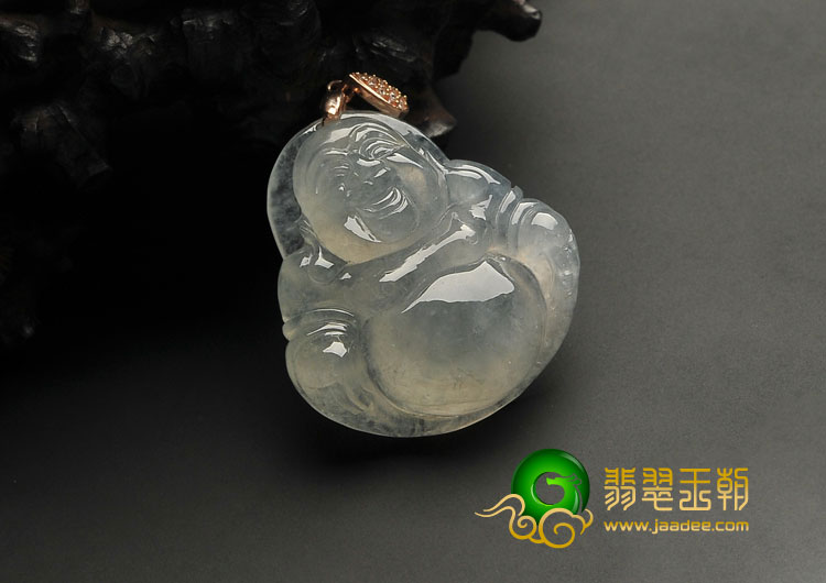 冰种晴水缅甸翡翠A货玉佛挂件