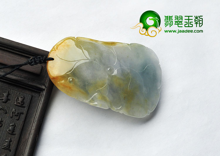 冰种褐黄翡略带紫罗兰缅甸翡翠A货龙如意挂件