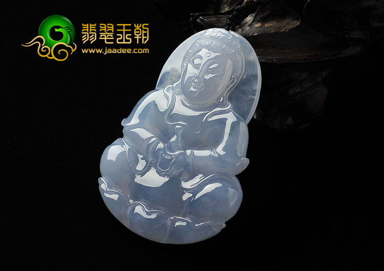 冰种紫罗兰缅甸翡翠A货观音挂件