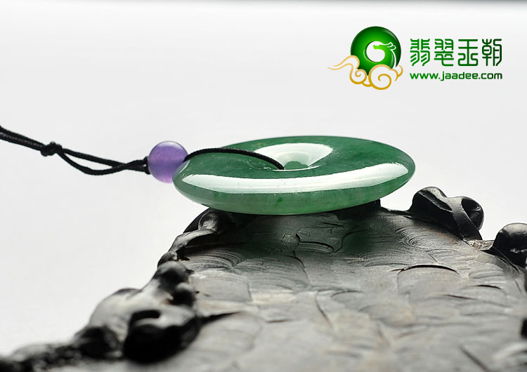 糯冰种翠色缅甸翡翠A货平安扣挂件