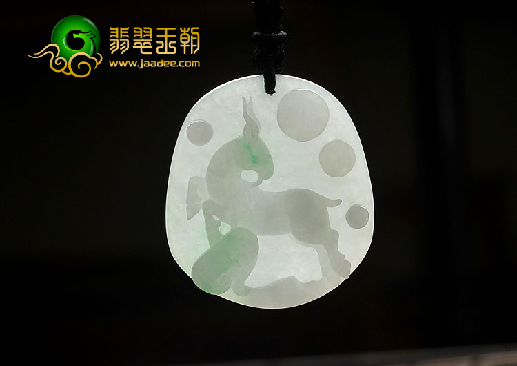 糯冰种略飘翠缅甸翡翠A货生肖羊挂件