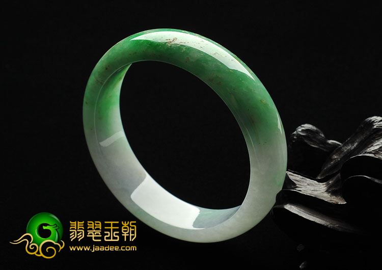 糯冰种翠色缅甸翡翠A货手镯（59.5mm）