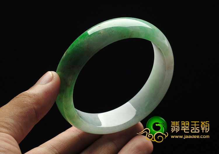 糯冰种翠色缅甸翡翠A货手镯（59.5mm）