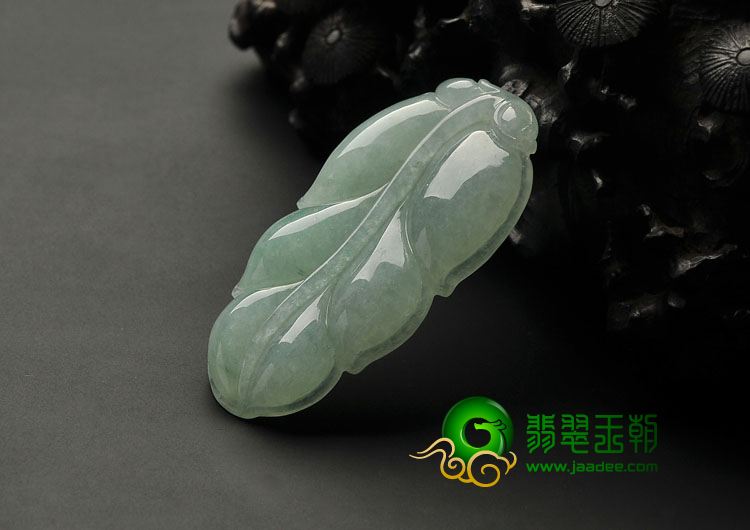 糯冰种晴水缅甸翡翠A货叶子挂件