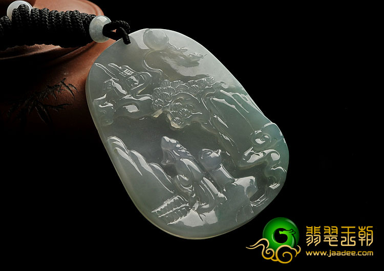 (超值推荐)冰种晴水略带紫罗兰缅甸翡翠A货望月怀远挂件