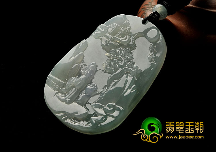 (超值推荐)冰种晴水略带紫罗兰缅甸翡翠A货望月怀远挂件