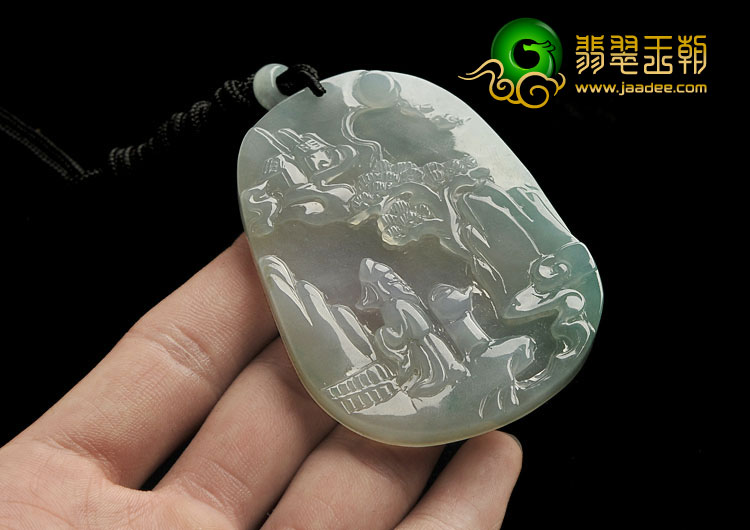 (超值推荐)冰种晴水略带紫罗兰缅甸翡翠A货望月怀远挂件