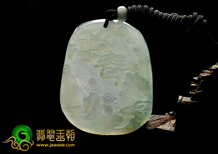 (超值推荐)冰种晴水略带紫罗兰缅甸翡翠A货望月怀远挂件