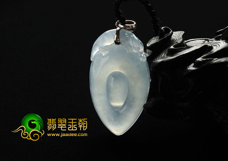 冰种晴水缅甸翡翠A货福在眼前挂件