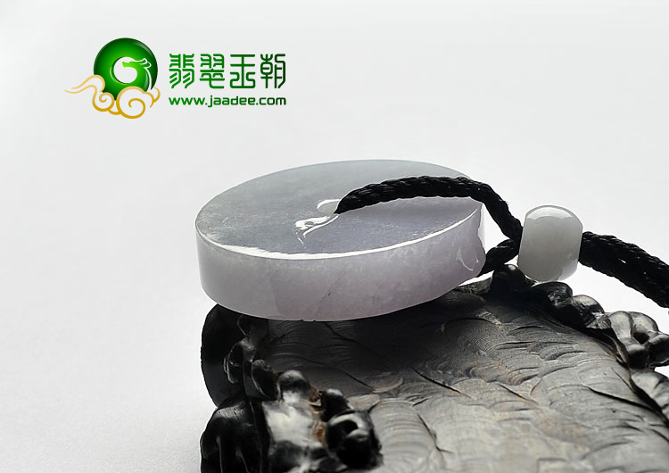 糯冰种紫罗兰缅甸翡翠A货平安扣挂件