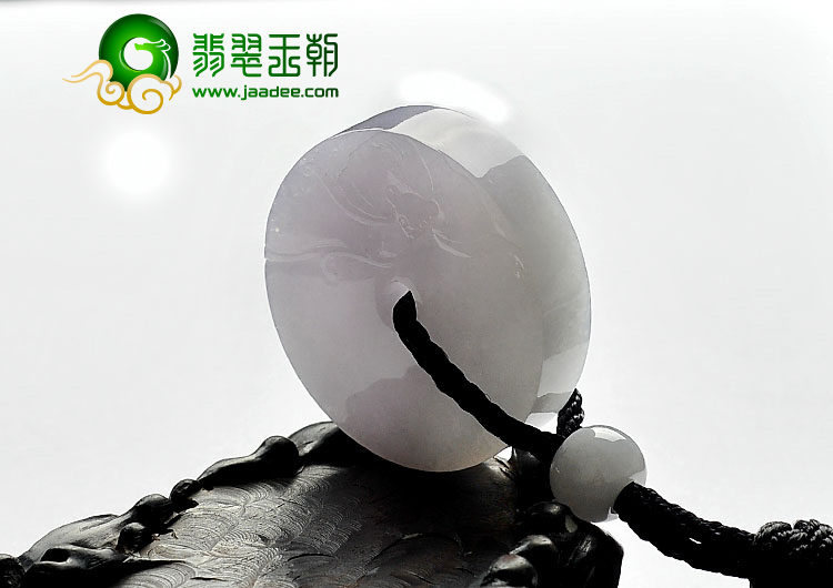 糯冰种紫罗兰缅甸翡翠A货平安扣挂件