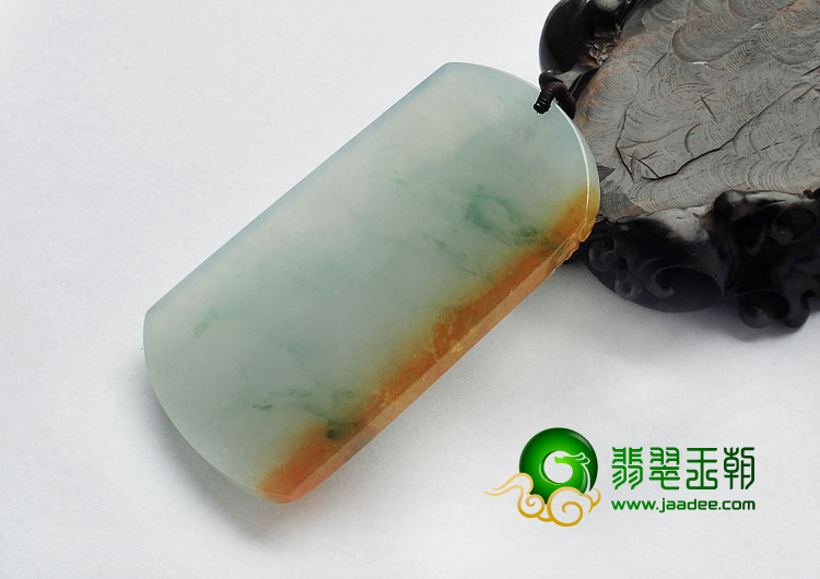 （超值推荐）冰种褐黄翡飘花缅甸翡翠A货站观音挂件