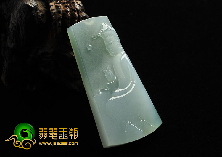 （成本清仓）冰种晴水缅甸翡翠A货观音挂件
