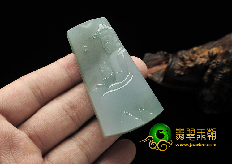 （成本清仓）冰种晴水缅甸翡翠A货观音挂件