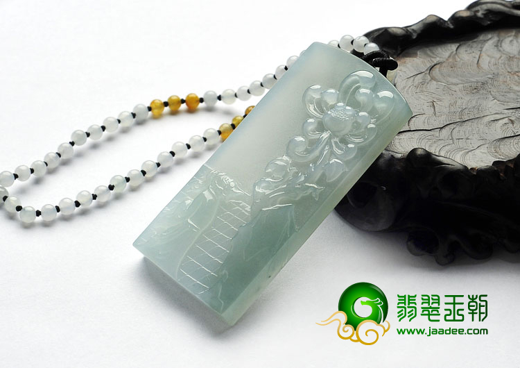 冰种晴水缅甸翡翠A货咏菊挂件