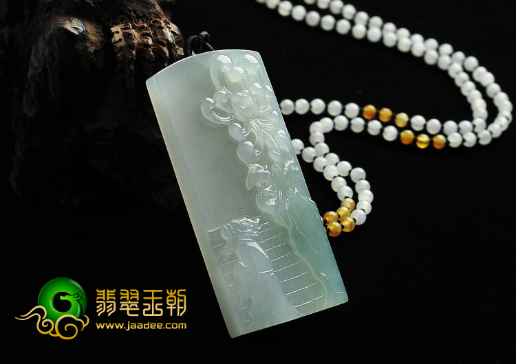 冰种晴水缅甸翡翠A货咏菊挂件