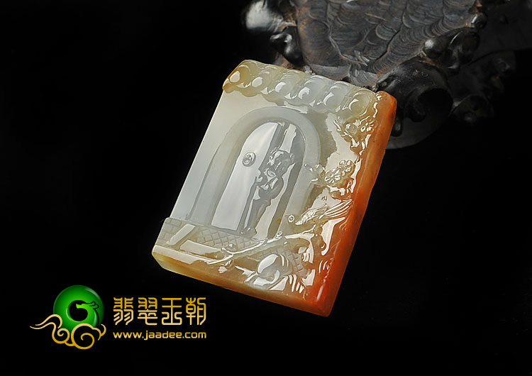（超值推荐）冰种褐红翡缅甸翡翠A货开门见喜挂件