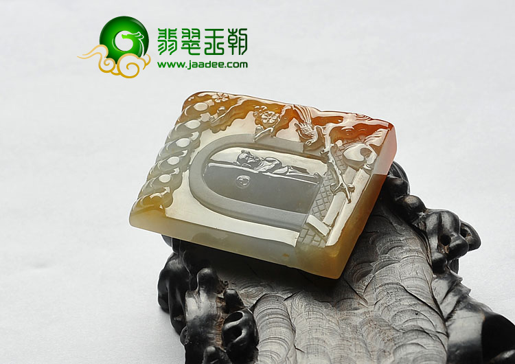 （超值推荐）冰种褐红翡缅甸翡翠A货开门见喜挂件