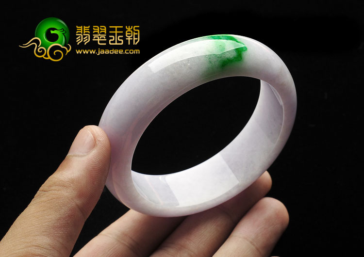 糯冰种春带彩缅甸翡翠A货手镯（57.9mm）