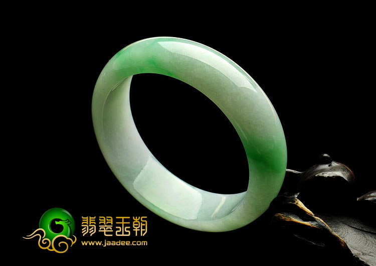 糯冰种飘翠缅甸翡翠A货手镯（54.1mm）