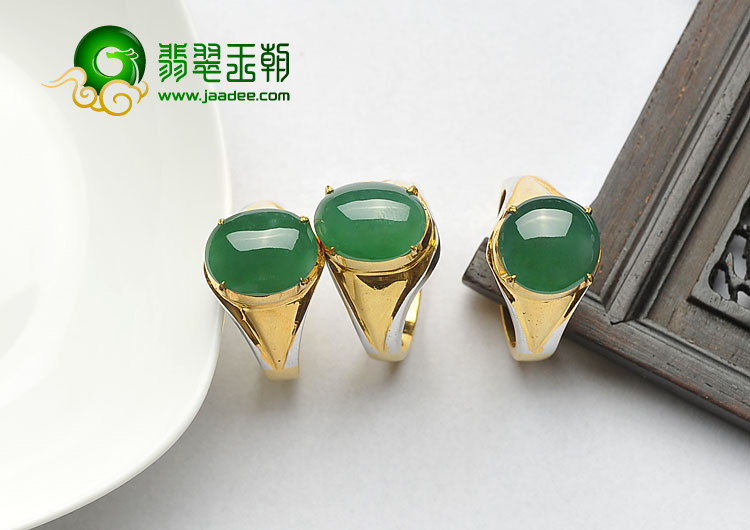 冰种蓝绿缅甸翡翠A货戒面（单价）