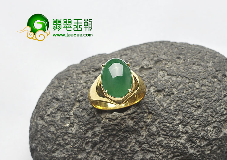 冰种蓝绿缅甸翡翠A货戒面