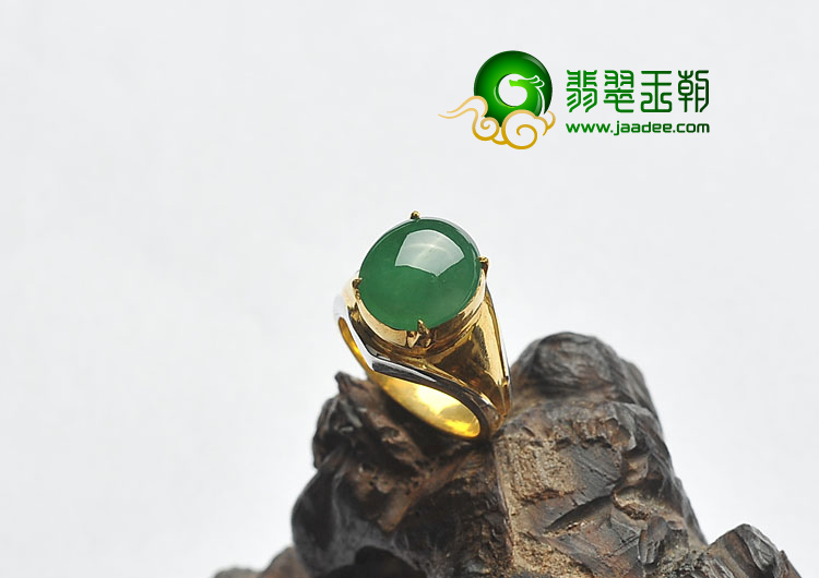 冰种蓝绿缅甸翡翠A货戒面